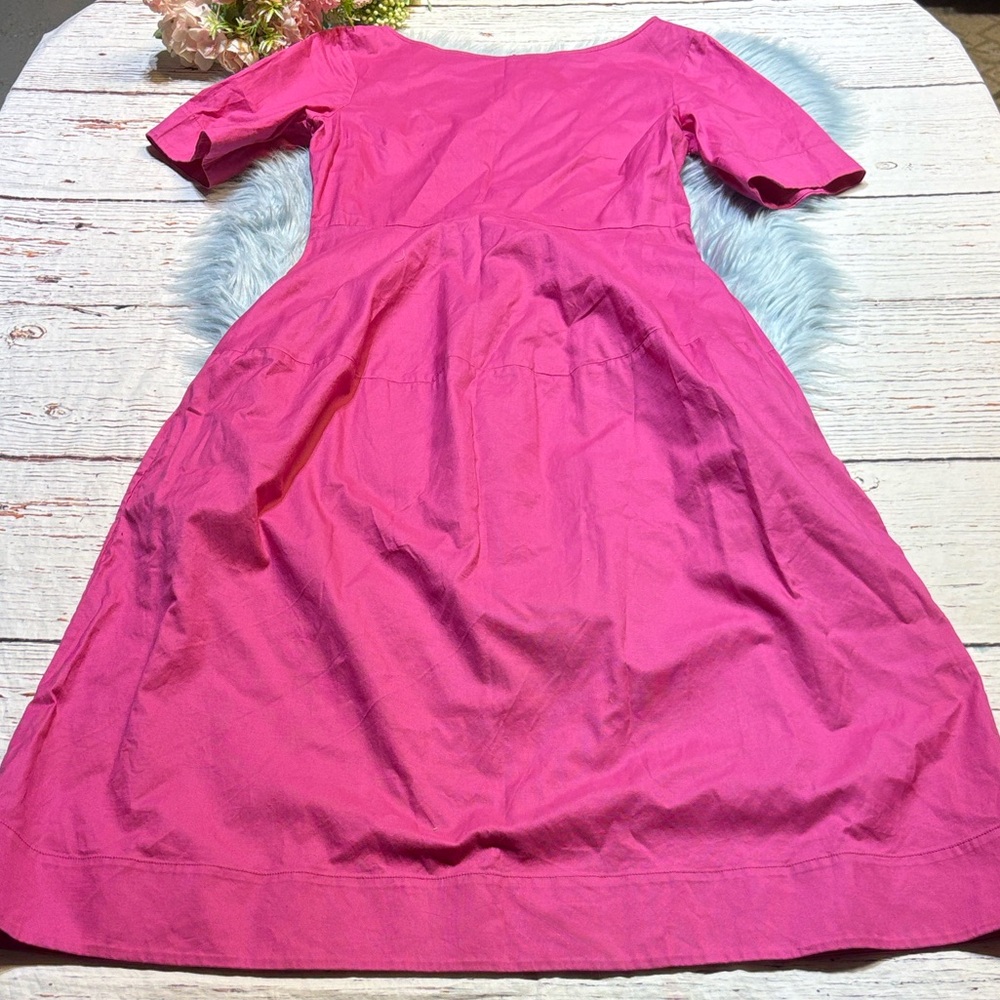 COS Hot Pink Short Sleeve Midi Dress sz 6